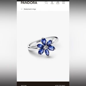 Pandora Sparkling Blue Herbarium Cluster Ring